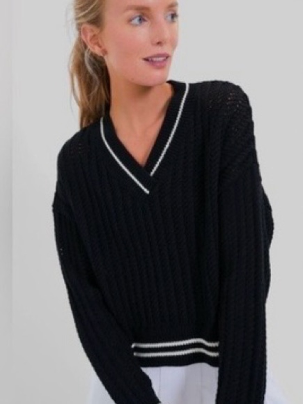 Tuckernuck Black Cropped Irene Sweater